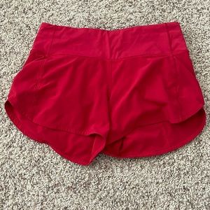 Red lulu speed up shorts! Size 4